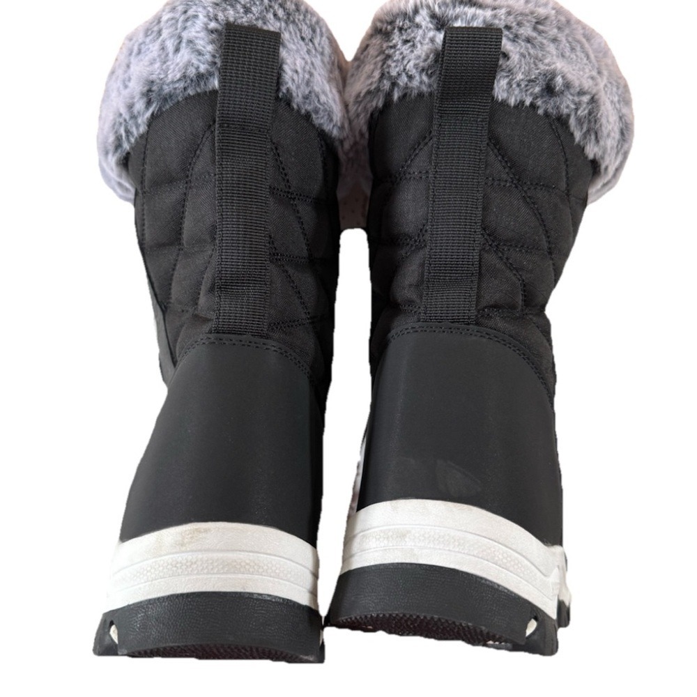 Hobibear Black and Gray Women's Winter Water Proof Snow Boots with Faux Fur - Picture 7 of 14